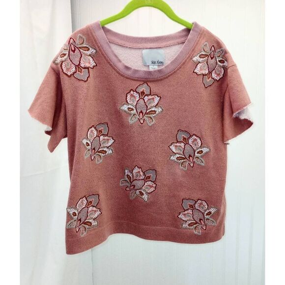 Chloe Oliver short sleeve jersey knit, sweatshirt, size small - Picture 1 of 6